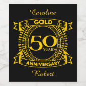 50. Goldhochzeit Weinetikett (Einzelnes Label)