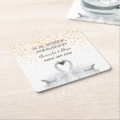50. Goldhochzeit Weißschwäne in Liebe Rechteckiger Pappuntersetzer (angewinkelt)