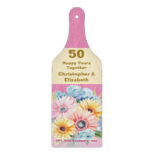 50. Goldjubiläum Blumenrosa Schneidebrett (Vorderseite)