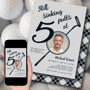50. Golf-Themen-Geburtstag Erwachsener Putter Foto Einladung