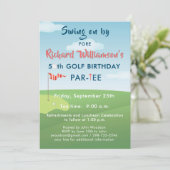 50. GOLFBURTSTAGE MIT T-SHIRT-ZEIT EINLADUNG (Stehend Vorderseite)