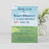 50. GOLFBURTSTAGE MIT T-SHIRT-ZEIT EINLADUNG (Stehend Vorderseite)