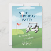 50. GOLFBURTSTAGE MIT T-SHIRT-ZEIT EINLADUNG (Rückseite)