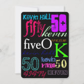 50. Graffiti auf Schwarzem Einladung (Vorderseite)