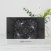 50 Grau - Fraktal Art Einladung (Stehend Vorderseite)