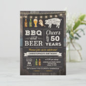 50. GRILLEN Barbecue & Bierbrauerei Einladung (Stehend Vorderseite)