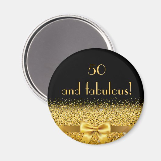 50 großartiger Geburtstag schwarzer Goldbug Magnet (Vorderseite/Rückseite)