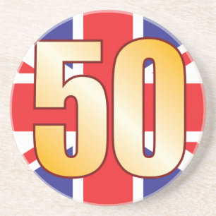 50 Großbritannien-Gold Getränkeuntersetzer