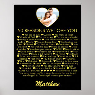 50 Gründe für die Liebe Sie 50. Geburtstag Foto He Poster