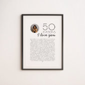 50 Gründe für die Liebe Sie Geschenk für Meilenste Poster