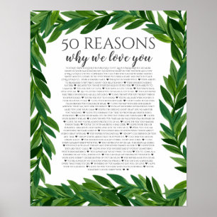 50 Gründe, warum wir dich lieben Blätter Frühling Poster
