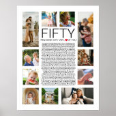 50 Gründe, warum wir Ihnen Foto Collage Liebe Poster (Vorne)