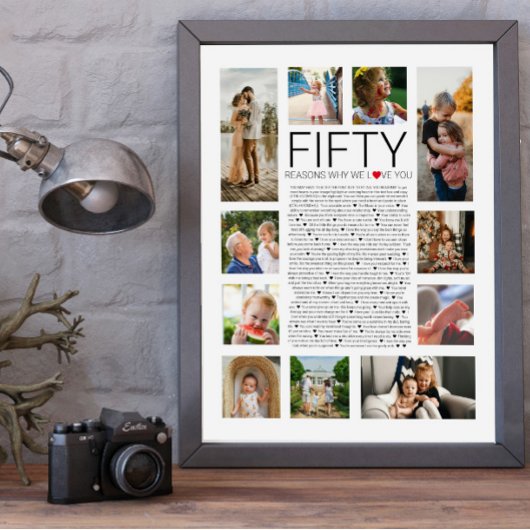 50 Gründe, warum wir Ihnen Foto Collage Liebe Poster