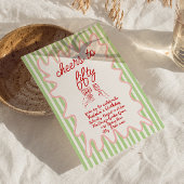 50. Handgezeichnete farbenfrohe Streifen Fünfzig G Einladung