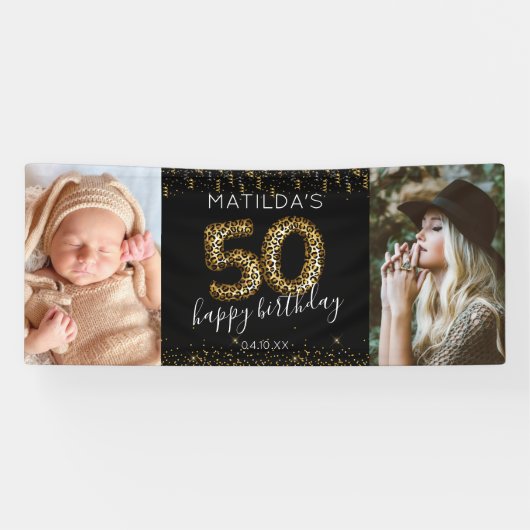50. Happy Birthday Foto Banner (Horizontal)