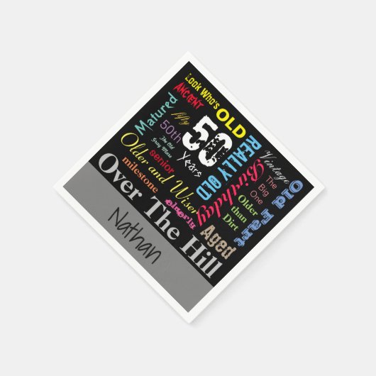 50. Happy BIrthday in a Graffiti Style Serviette (Ecke)