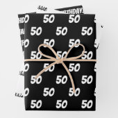50. Happy Birthday Individuelle Name Wrapping Pape Geschenkpapier Set (Beispiel)