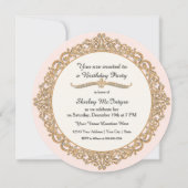 50. Happy Birthday Party Celebration Round Invite Einladung (Rückseite)