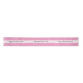 50. "Happy Birthday" Random Number Pattern Pink Satinband (Vorderseite)