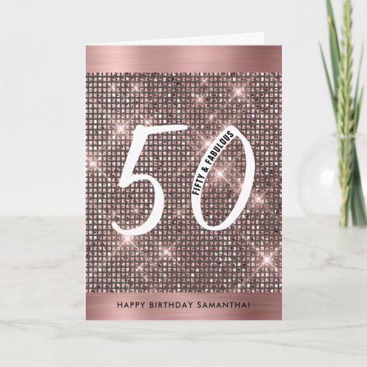 50. Happy Birthday Trendy Chic Card Karte (Vorderseite)