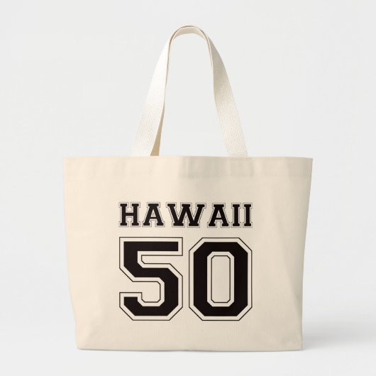 50 Hawaii - Schwarzes Jumbo Stoffbeutel (Vorne)