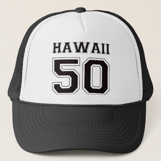 50 Hawaii - Schwarzes Truckerkappe (Vorderseite)