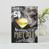 50. Heavy Metal Geburtstag Einladende Gitarre GOTH Einladung (Stehend Vorderseite)