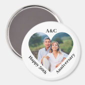 50 Heiratsjahrfeier Couple Keepake Heart Foto Magnet (Vorderseite/Rückseite)