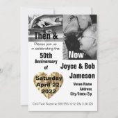 50. Heiratsjubiläum Dann & Jetzt Foto Einladung (Vorderseite)