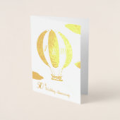 50. Heißluftballon Goldenes Hochzeitstag Folienkarte (Vorderseite)