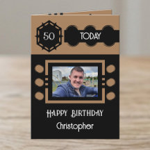 50 heute Foto Name schwarz braun Geburtstag