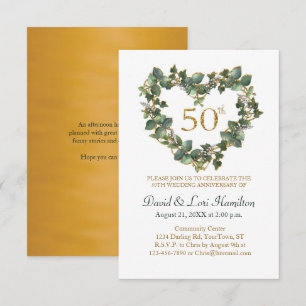 50. Hochzeit Aquarell Efeu Herz Kranz