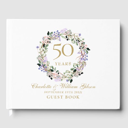 50. Hochzeit Goldenes Jubiläum Blumengarten Gästebuch (Vorderseite)