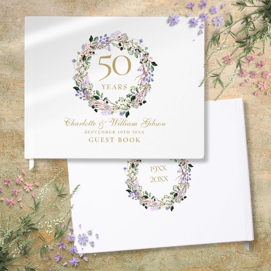 50. Hochzeit Goldenes Jubiläum Blumengarten Gästebuch
