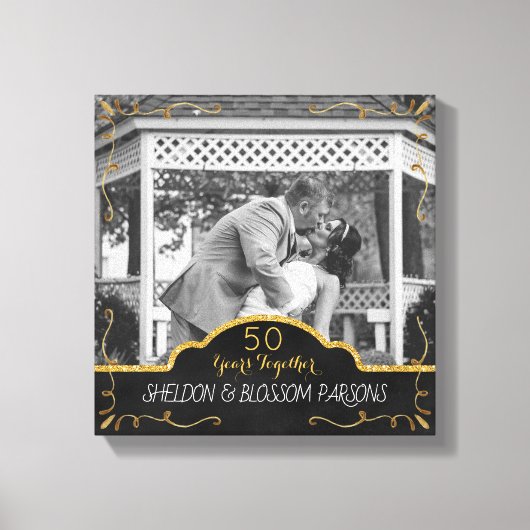 50. Hochzeit Jahrestag Couple Foto Keepake Leinwanddruck (Vorderseite)