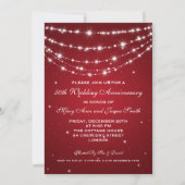 50. Hochzeit Jahrestag Sparkling Kette Red Einladung (Rückseite)