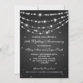 50. Hochzeit Jahrestag Sparkling Kette Schwarz Einladung (Rückseite)