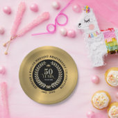 50. Hochzeit Jahrestag Sparkling Laurel Wreath Pappteller (Party)