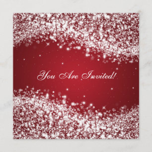 50. Hochzeit Jahrestag Sparkling Wave Red Einladung