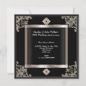 50. Hochzeit Jubiläum Art Deco Black Sepia Einladung (Rückseite)
