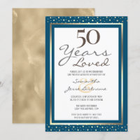 50. Hochzeit Jubiläum Elegant Gold Einladung