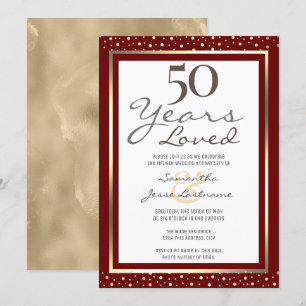 50. Hochzeit Jubiläum Elegant Gold Einladung