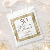 50. Hochzeit Jubiläum Elegant Gold Geschenktütchen (Ausgeschnitten)