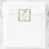 50. Hochzeit Jubiläum Elegant Gold Quadratischer Aufkleber (Tasche)