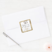 50. Hochzeit Jubiläum Elegant Gold Quadratischer Aufkleber (Umschlag)