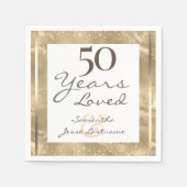 50. Hochzeit Jubiläum Elegant Gold Serviette (Vorderseite)