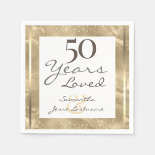 50. Hochzeit Jubiläum Elegant Gold Serviette