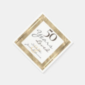 50. Hochzeit Jubiläum Elegant Gold Serviette (Ecke)