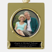 50. Hochzeit Jubiläum Elegant Keepake Picture Banner-Ornament Gold (Vorderseite)