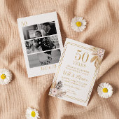 50. Hochzeit Jubiläum Elegant Vintag Einladung